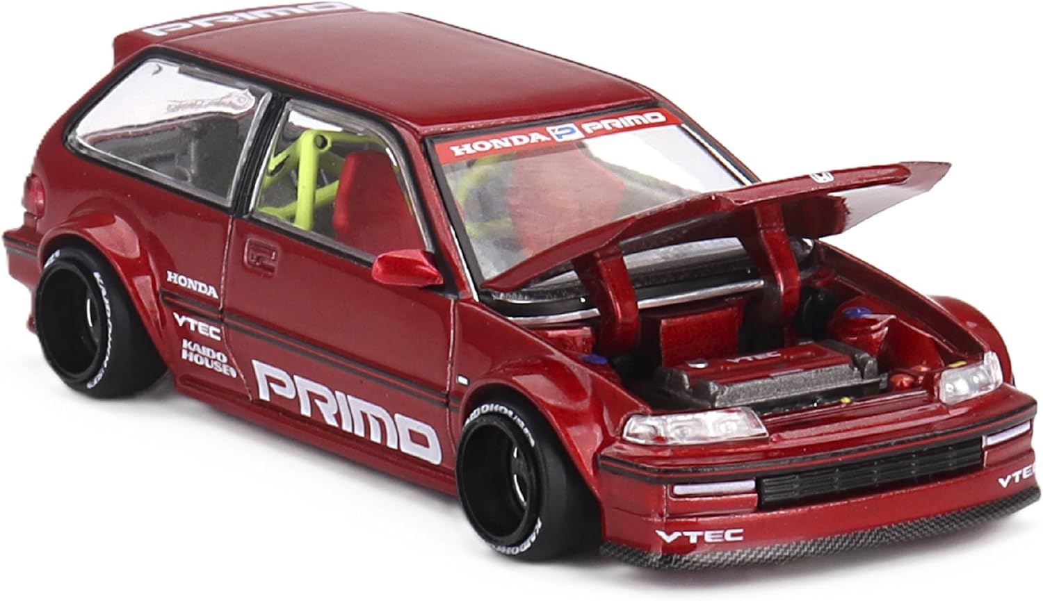 Diecast Model Car Compatible with Kaido House x Mini GT 1:64 Honda Civic (EF) Kaido Works V2 (Red) Limited Edition KHMG156