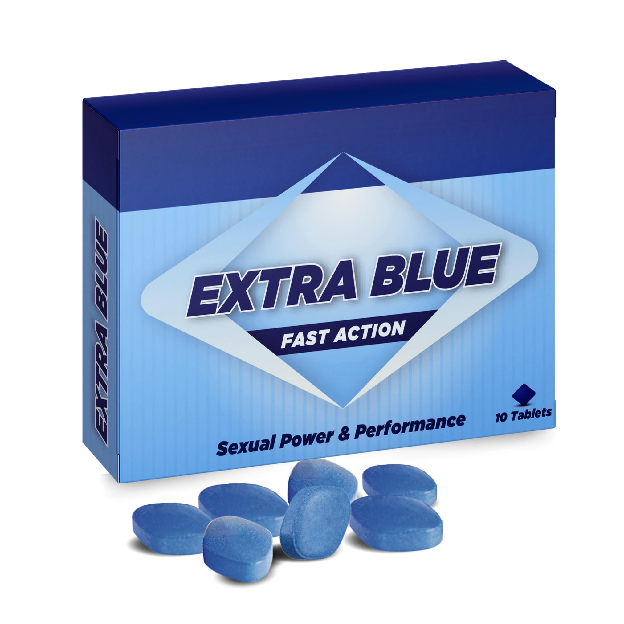 Extra Blue | 10 Tablets | Power & Performance | Ginseng | Stronger & Harder Enhanced Strength |100 Natural