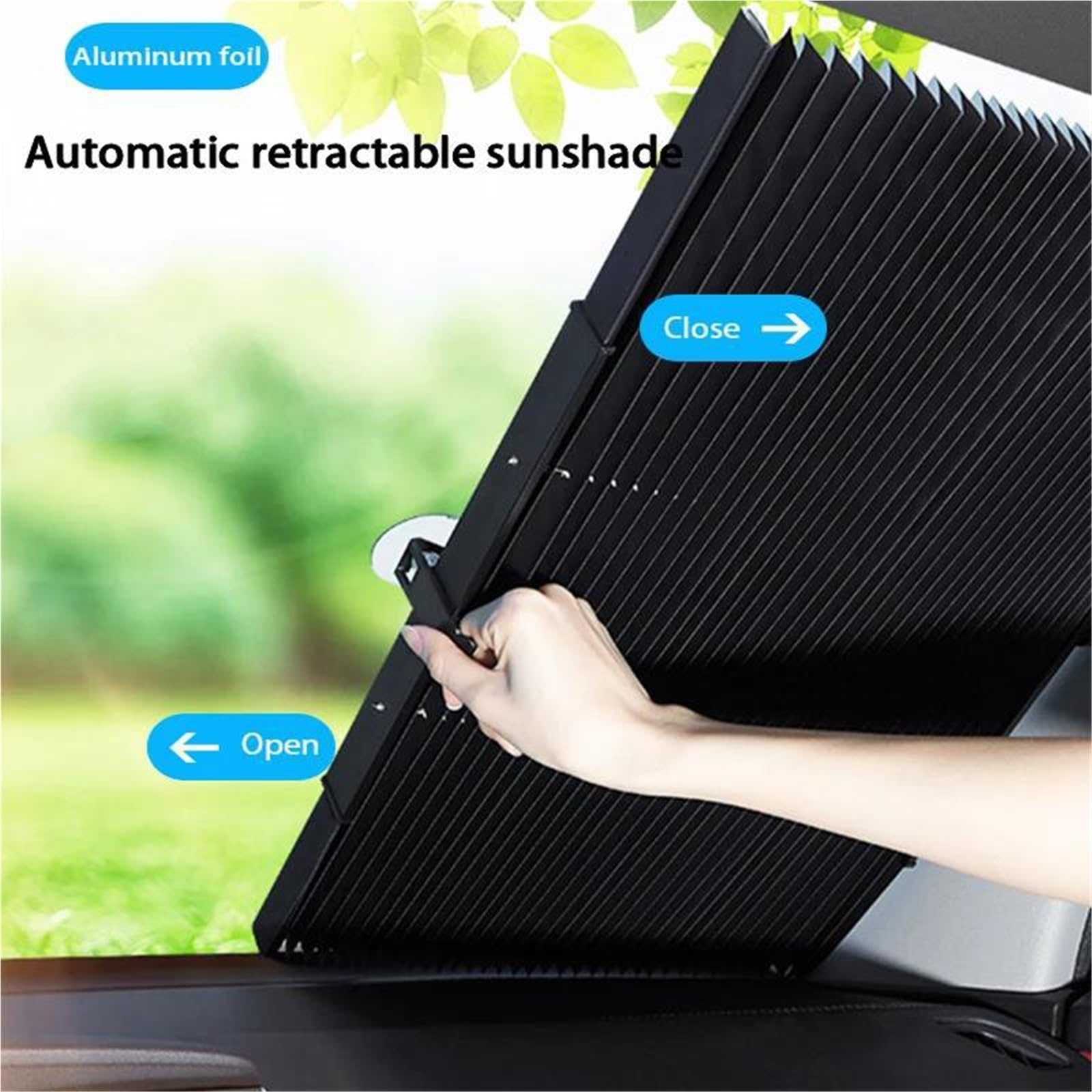 Parasol Parabrisas Cubierta Parasol Retráctil Para Parabrisas Coche Con Ventosas Plegable Ventana Trasera Delantera Verano(65cm)