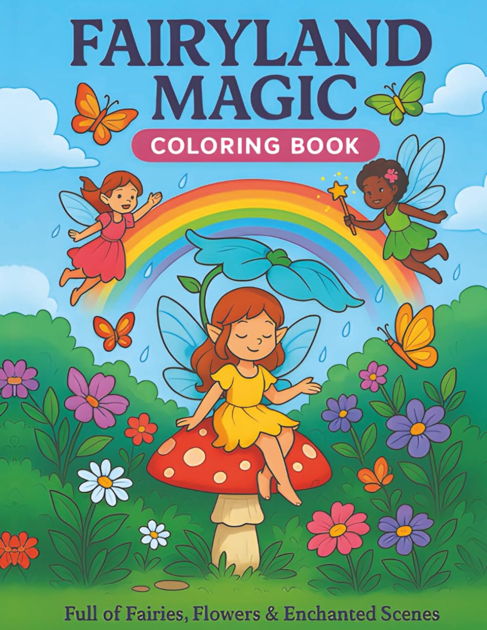 Fairyland Magic Coloring Book: Experience a delightful world of fairies, flowers, and enchanted scenes to color!