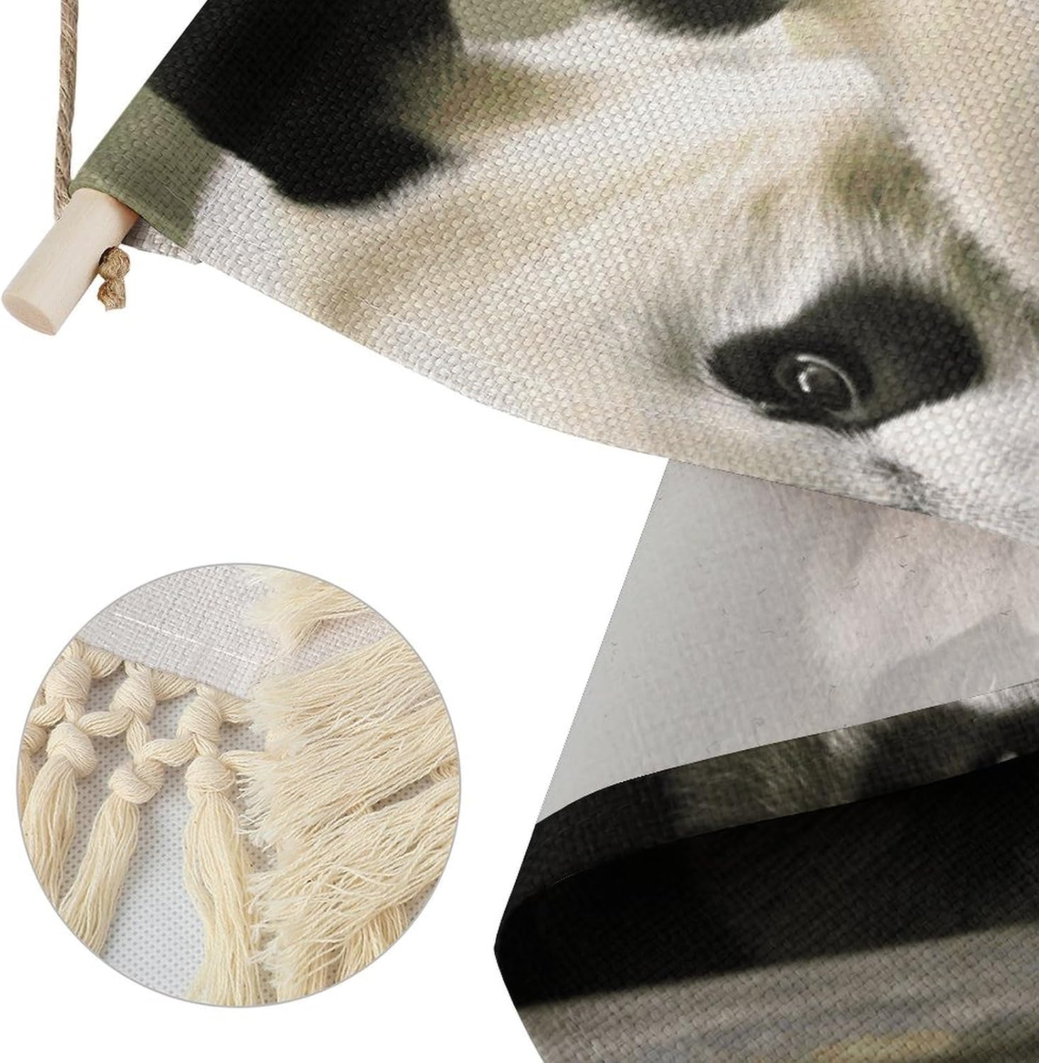 WSOIHFEC Lovely Pandas Vintage Vertical Tapestry Wall Hanging Decor image 3