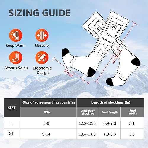 Miniatura 4 de HILRITORI Heated Socks for Men Women - 2022 Upgraded Rechargeable Electric Heated Socks-Unisex Powered Cold Weather Heat Socks for Outdoor Riding