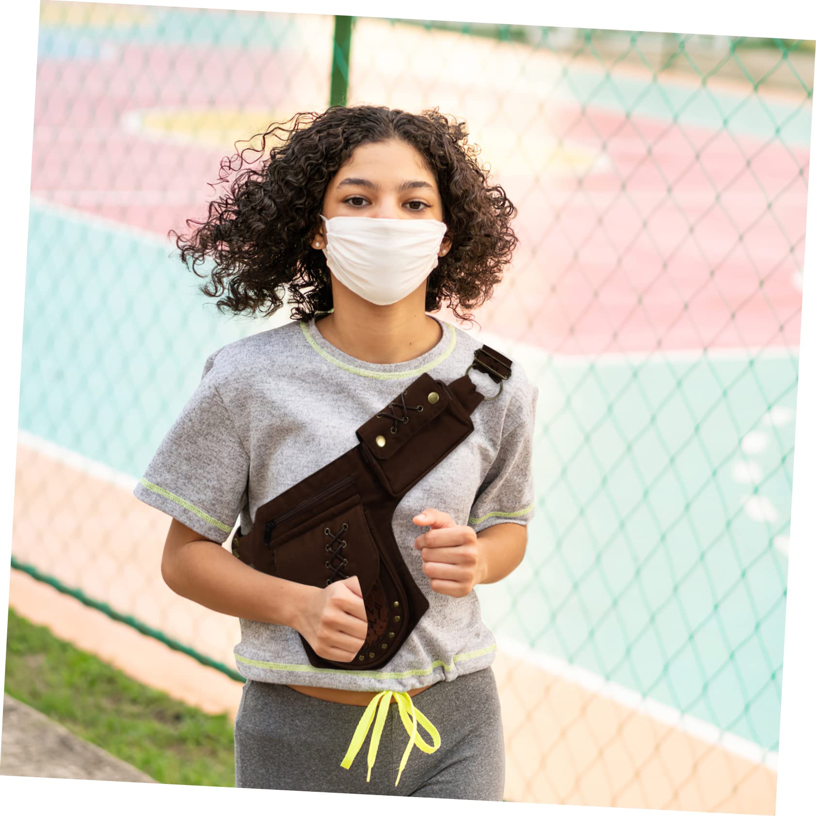 Kisangel Marsupio Vintage Porta Cellulare da Uomo e Donna, Borsello a Tracolla Tasche, Leggero, per Attività All'aperto e Allenamento