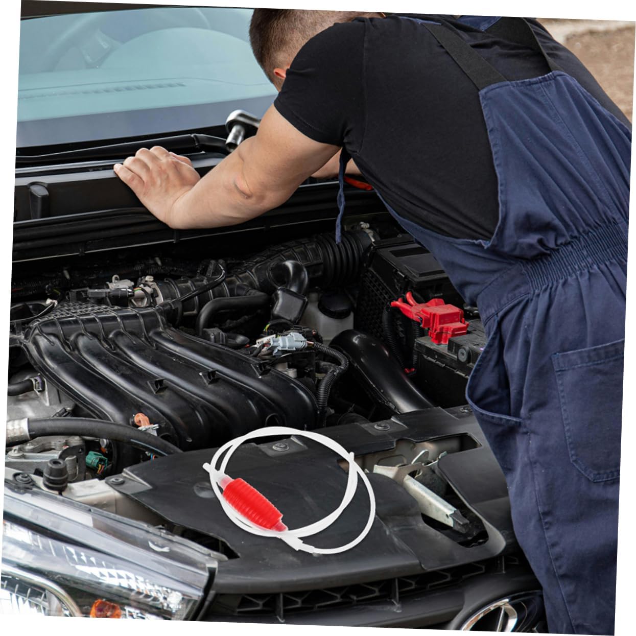 PRETYZOOM Portable Hand Pump Siphon Hose Fuel Siphon Pump Oil for Car Yacht and Outdoor Activities