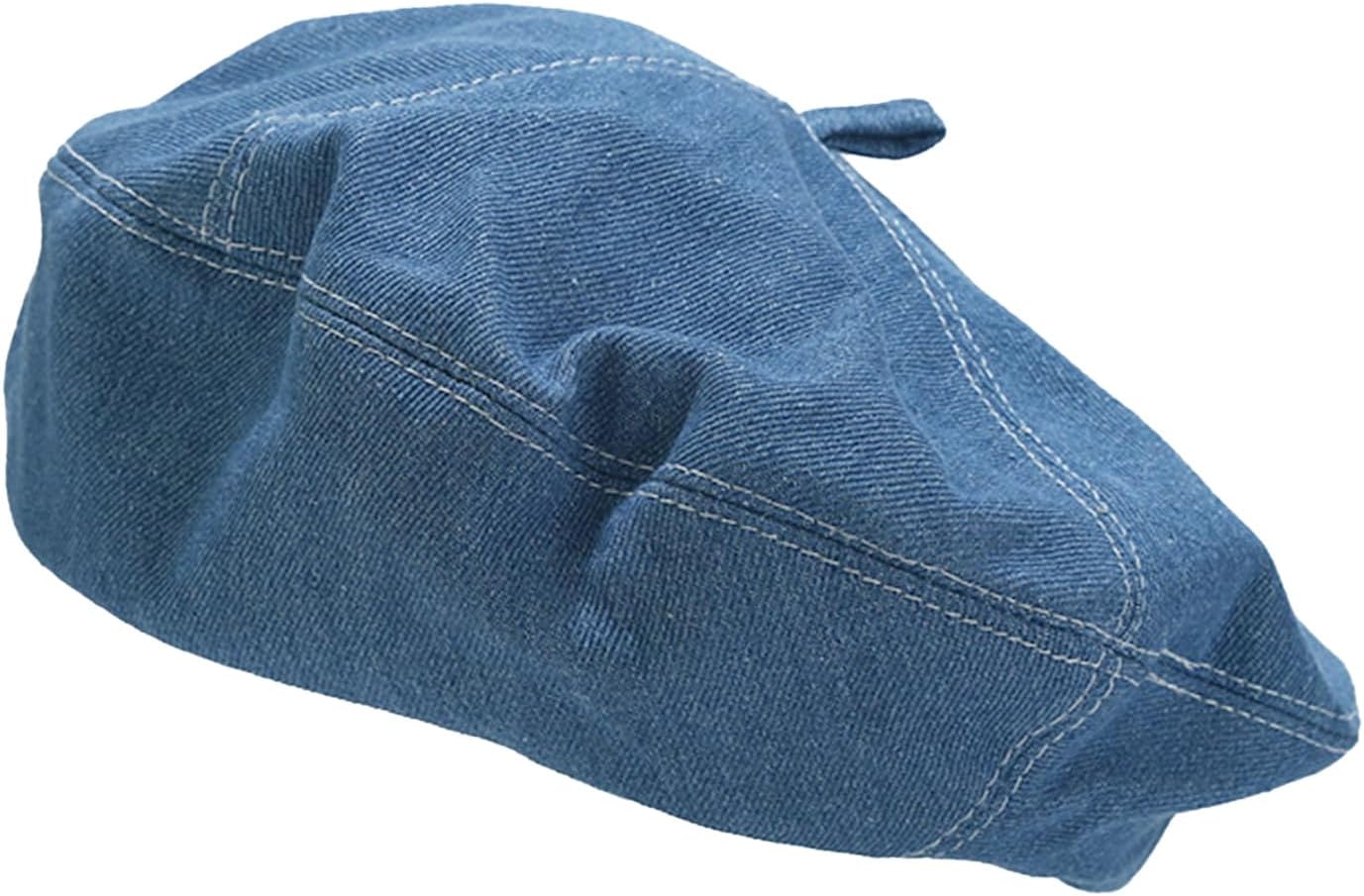 FEOYA 2025 Denim Beret Hat Painter Hat Cotton for Women Y2k Artist Hats with Adjustable Strap
