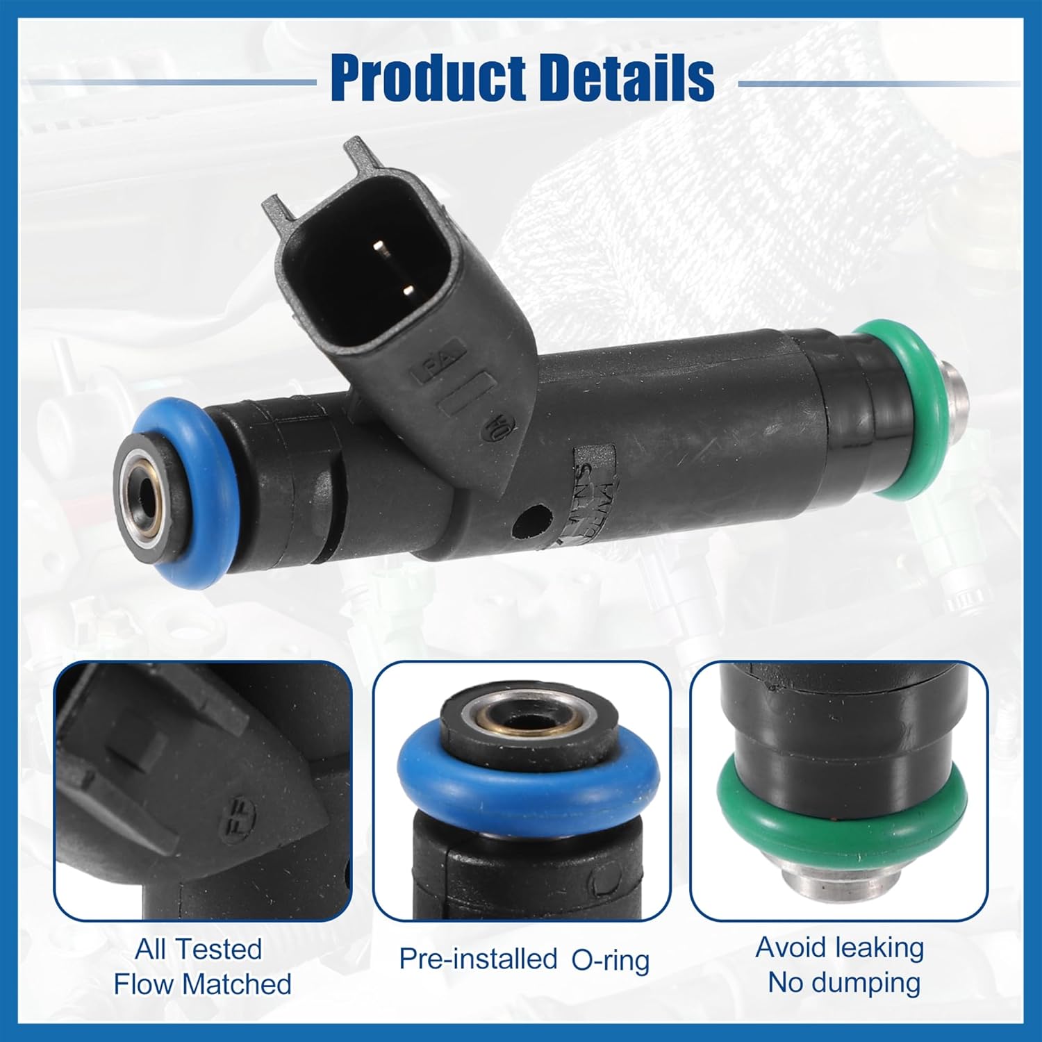 Car Fuel Injector Nozzle Replacement Fit for Ford for Mustang 3.8L 3.9L V6 2002-2004 - Pack of 6 Black Item Replacement