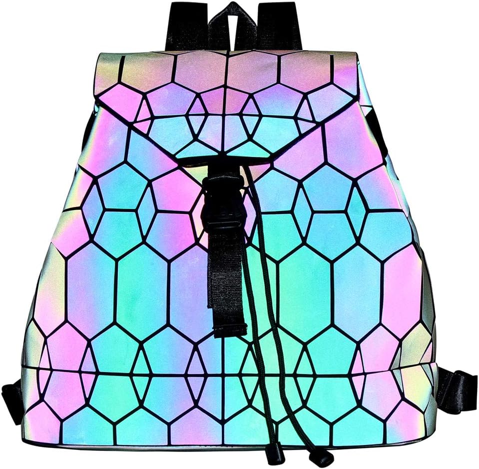KAISIBO Women Geometric Rhomboids Lattice Long Wallet and Purse (Luminous Backpack 2)