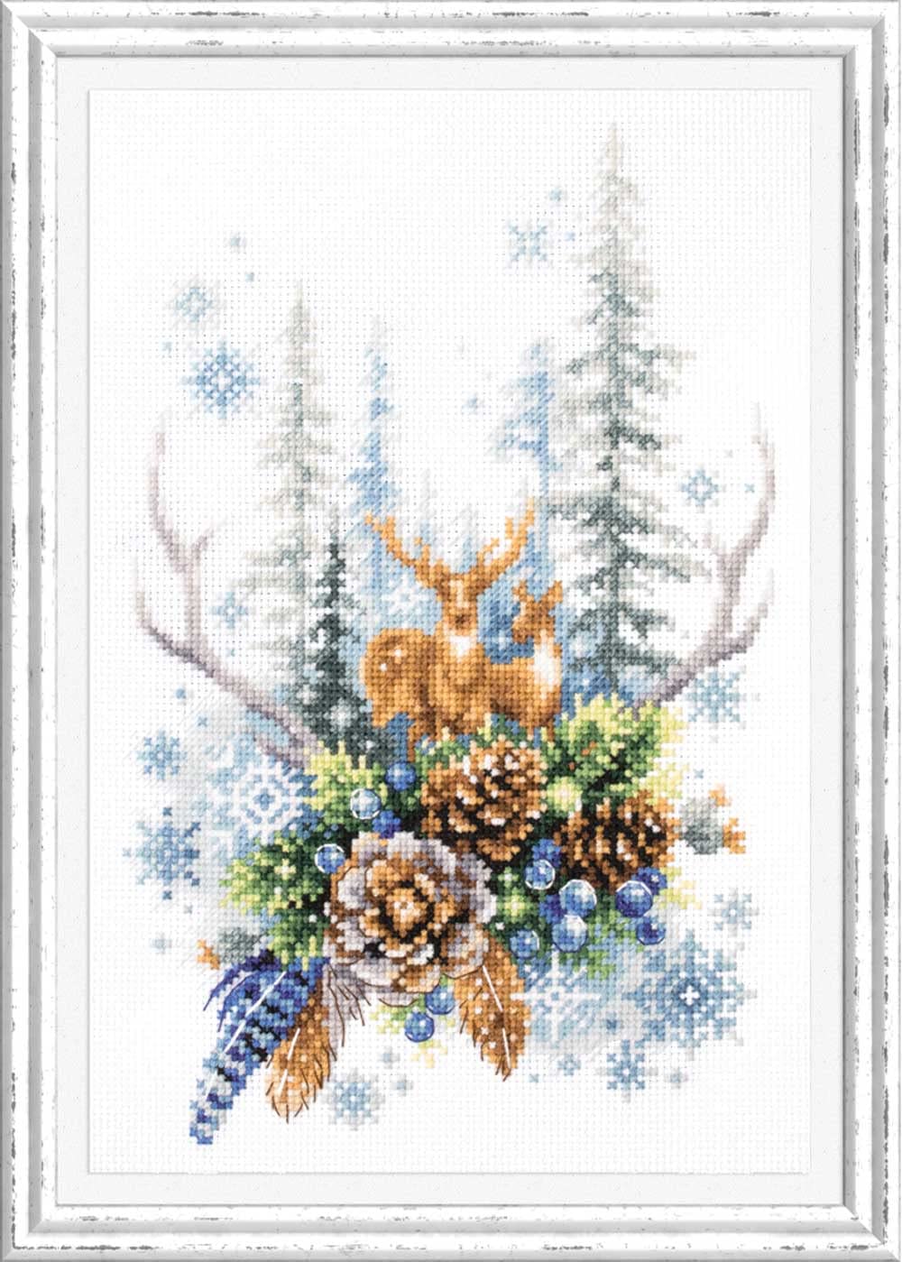 Magic Needle Zweigart Edition Counted cross stitch kit Winter forest spirit 17 x