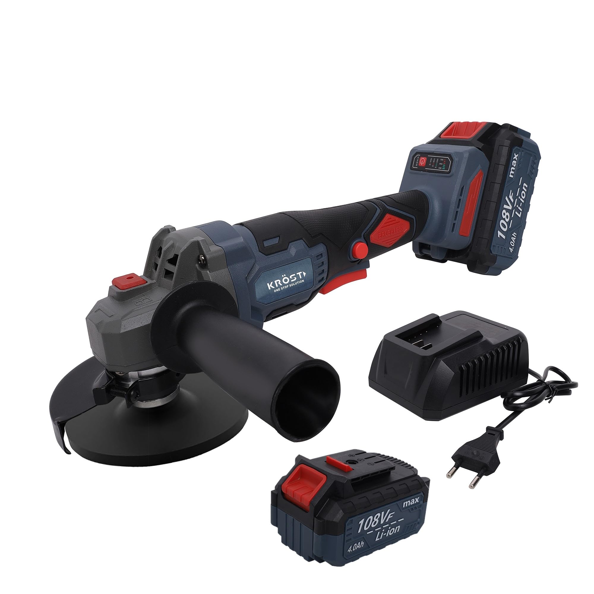 KROST ECO Series 21V Brushless Cordless Angle Grinder 115mm with 4.0Ah Li-ion Double Battery With Smart Variable Speed Control & Battery Indicator (B07V6PKBYG) Amazon Price History, Amazon Price Tracker