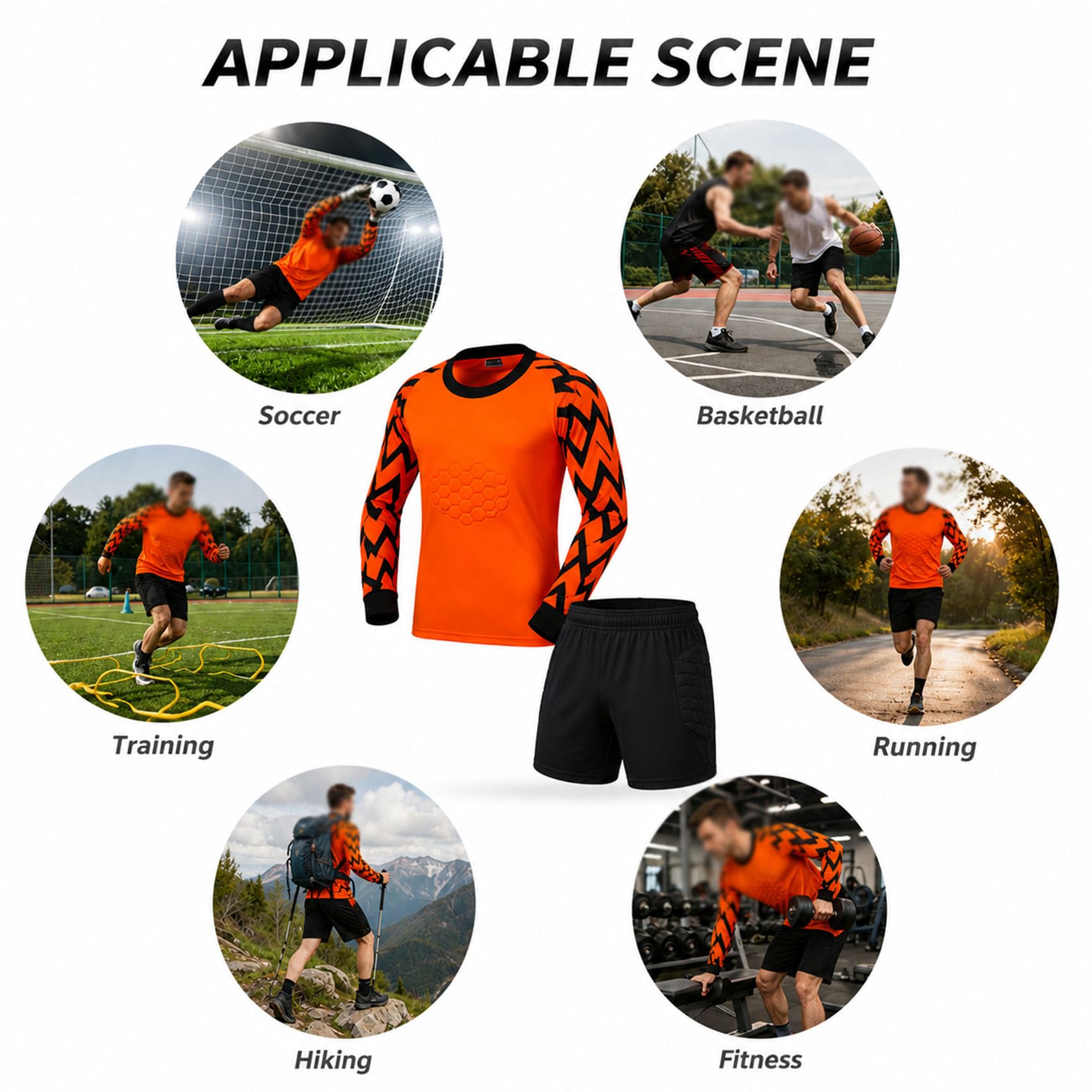 Camiseta de fútbol de Manga Larga, Pantalones Cortos, Kit de Entrenamiento de Portero para niños, jóvenes y Adultos, Uniforme de Portero de fútbol, ​​Camiseta Corta