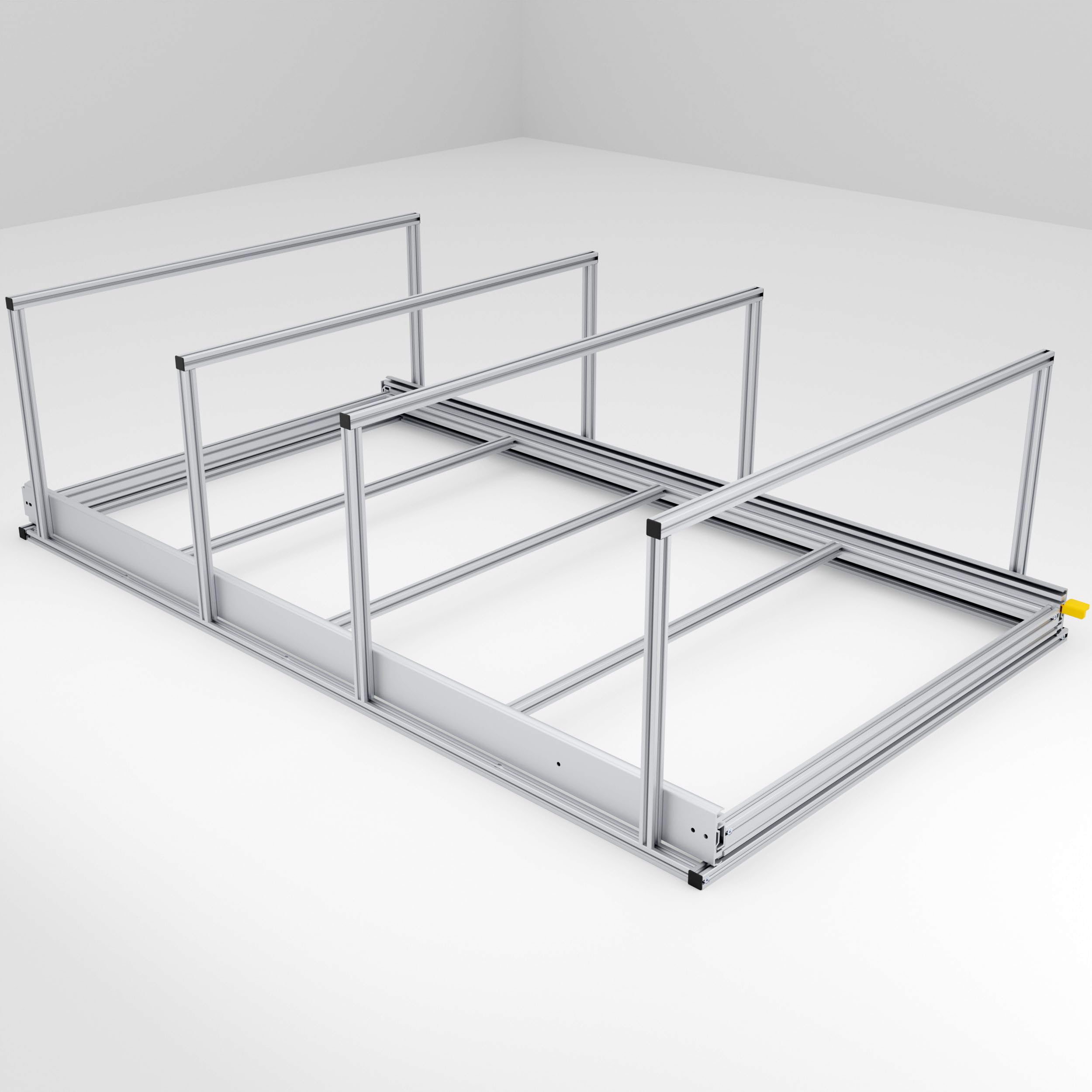 Heckauszug mit Ablage für Camper, sehr lang - 150cm, 220kg Auszug (Breite: Individuell)