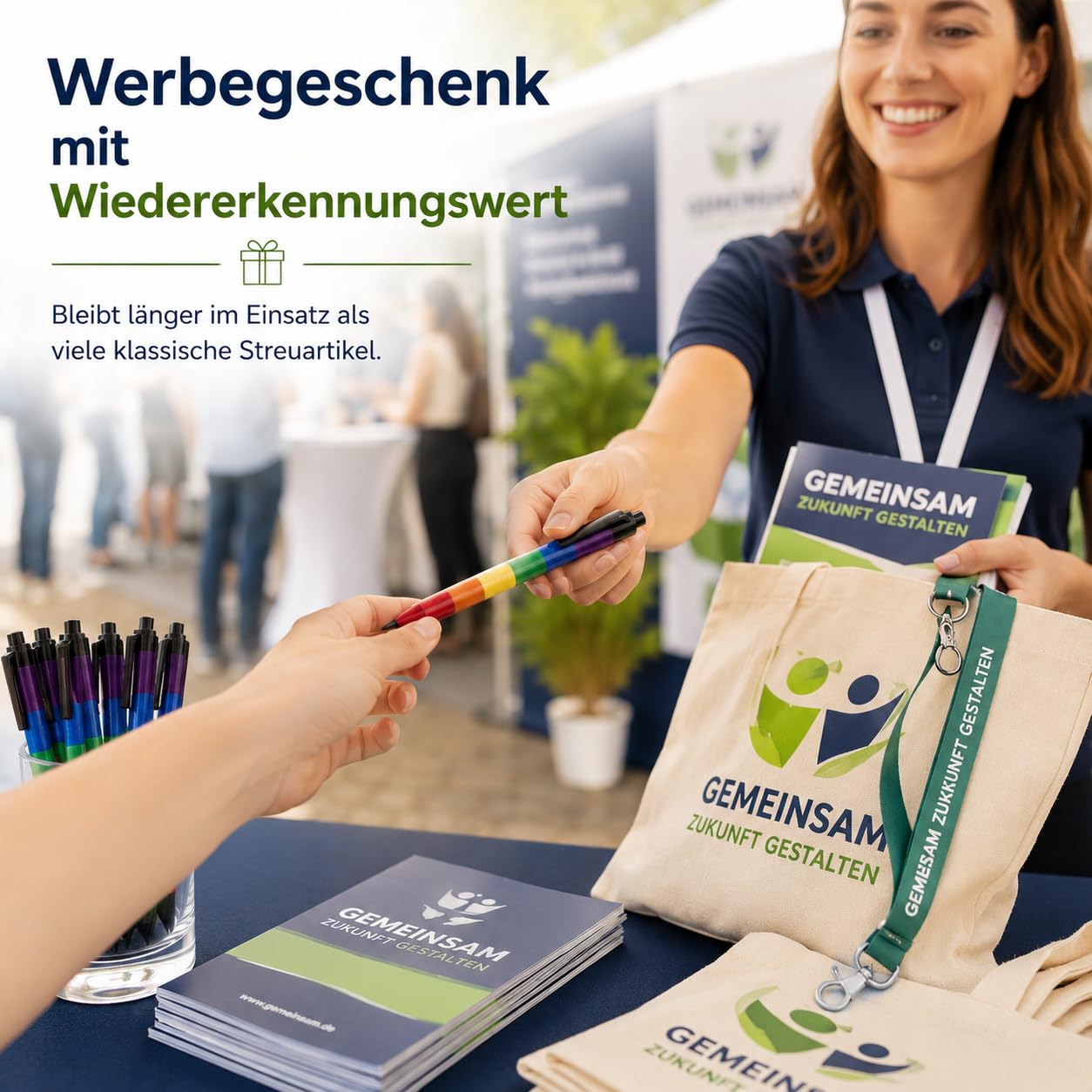 WPRO Regenbogen Kugelschreiber 100er Set aus Recyclingkarton mit Clip blau | Ideal für den täglichen Gebrauch mit nachhaltiger Materialwahl und angenehmer Handhabung bei jeder Schreibaufgabe.