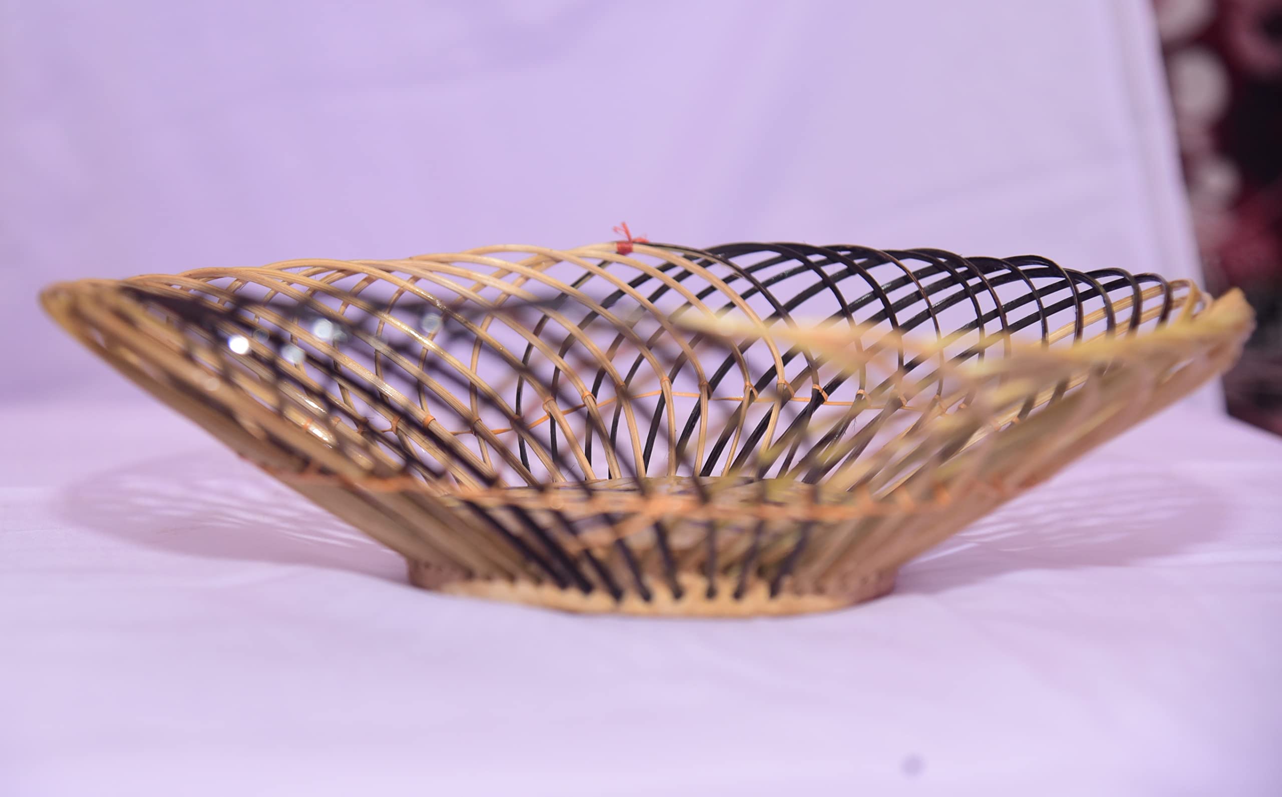 Handmade Bamboo Pan bota | Bamboo Fruit Stand Serving Tray | for