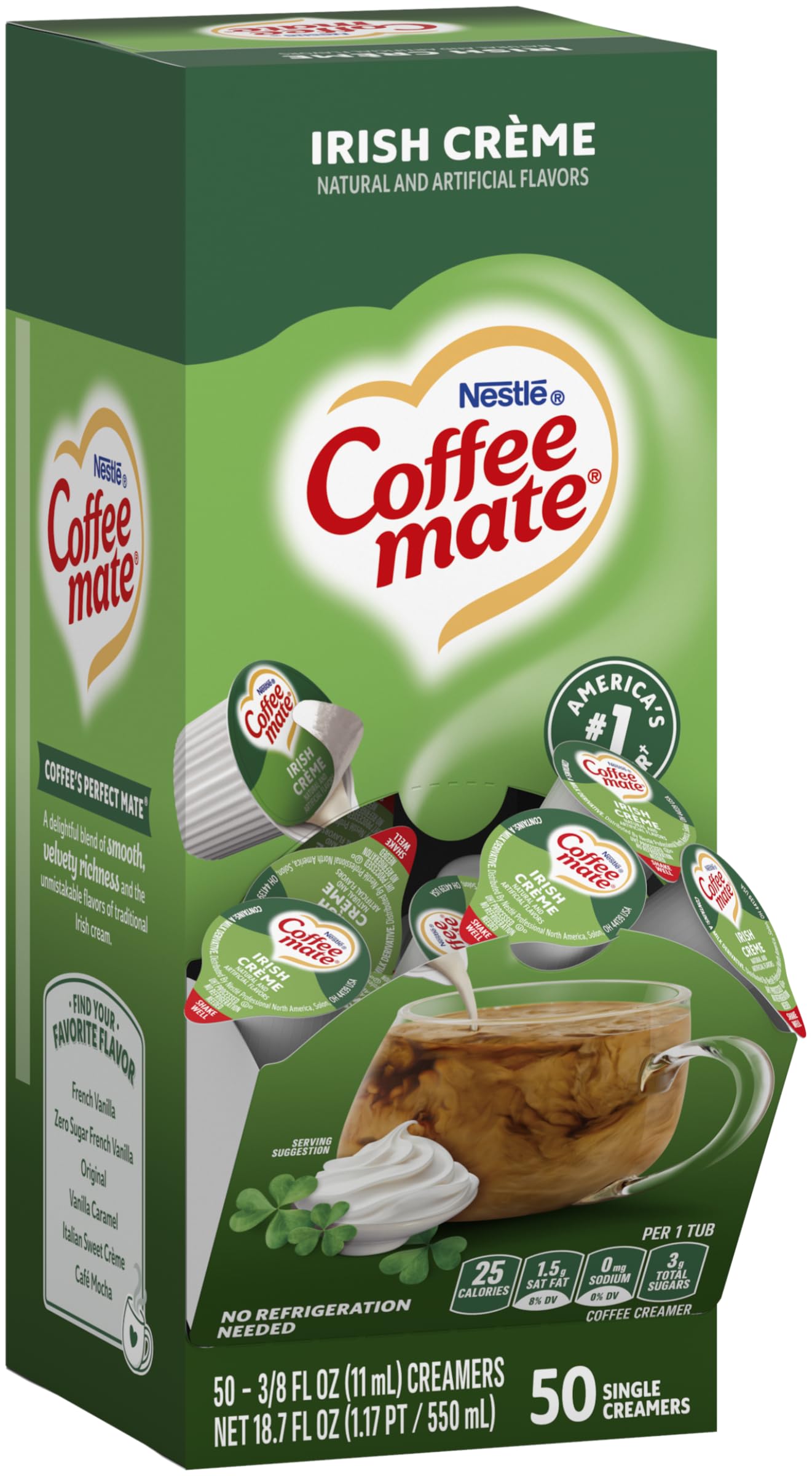 Coffee-mate Liquid Creamer Singles - Irish Creme - 50 Ct