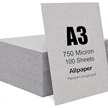 100 X Greyboard Craft Card A3 750 Micron 500gsm