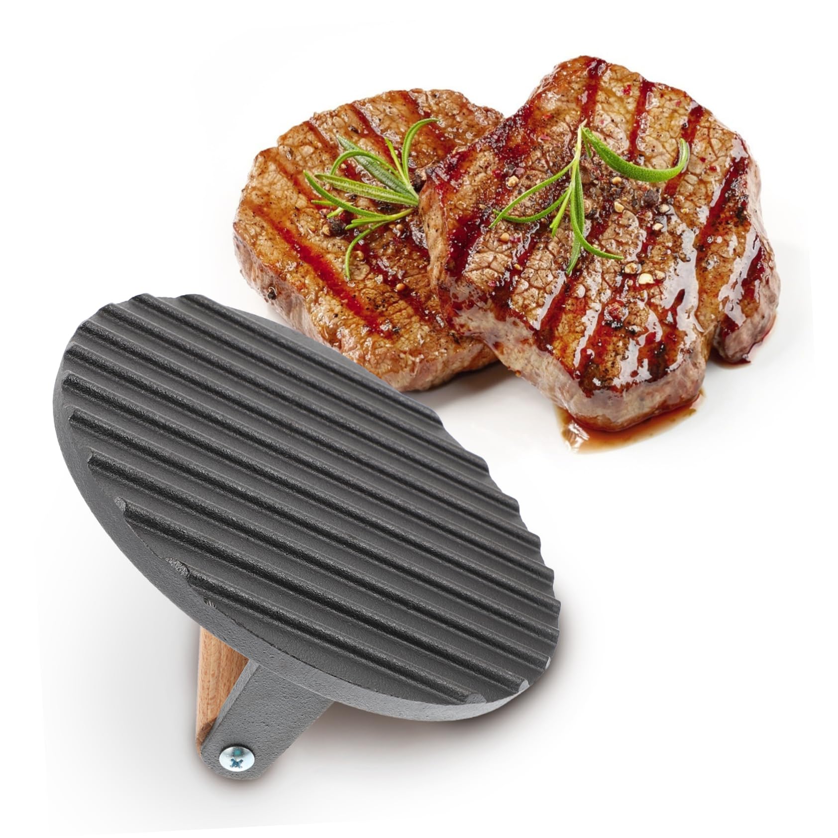 Toyvian Prensa De Carne De Hierro Fundido Tabla De Prensa De Carne Redonda De Acero para Barbacoas