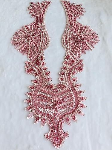 Vista 31 de Apliques hechos a mano de cristal sobre encaje, cuentas de diamantes de imitación para coser, parches de lentejuelas, accesorios de decoración