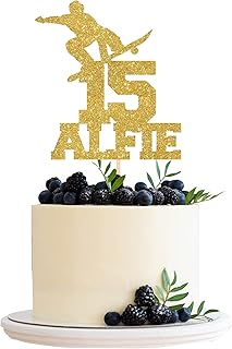 Personalised Skateboard Name and Age Glitter Cake Topper Create Your Own Custom Cakes Topping Sport Theme Party Decor