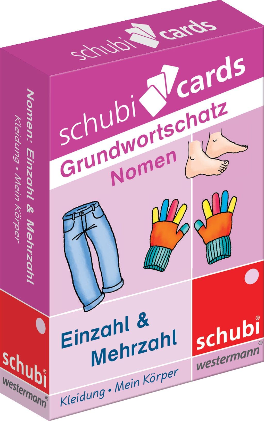 Schubicards Deutsch / Schubicards Grundwortschatz. Nomen: Einzahl – Mehrzahl. Themen: Mein Körper, Kleidung: 1. Schuljahr bis 4. Schuljahr: 10