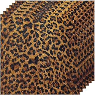 Cloth Napkins Set of 6 Leopard Dinner Napkins Set 20 x 20 Inch Washable Reusable Table Napkin, Table Decor for Kitchen Festival Holiday