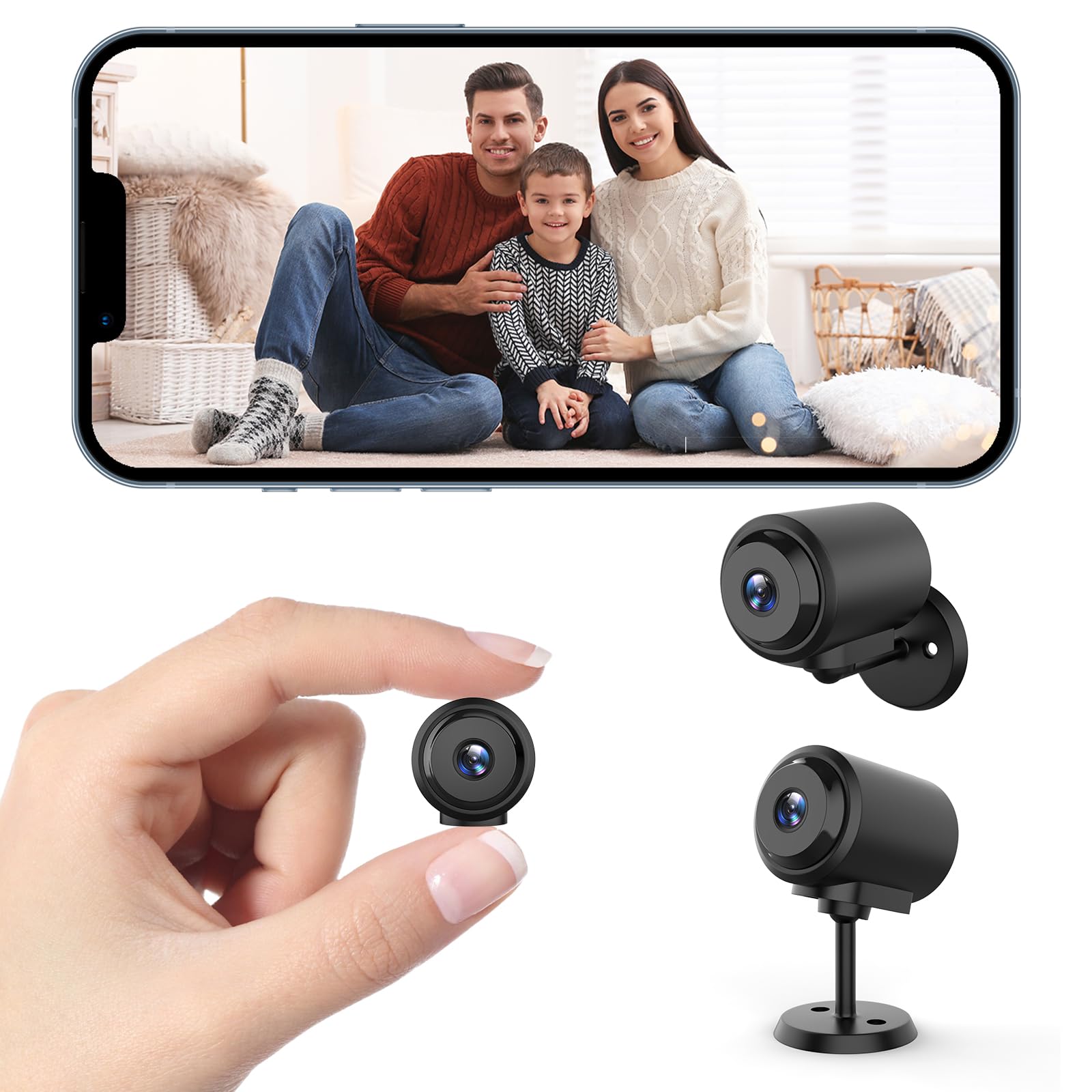 Hidden Camera,HD Security WiFi Wireless Cameras SD Card Storage & App Control,Wireless Surveillance,Motion Detection and Night Vision for Indoor
