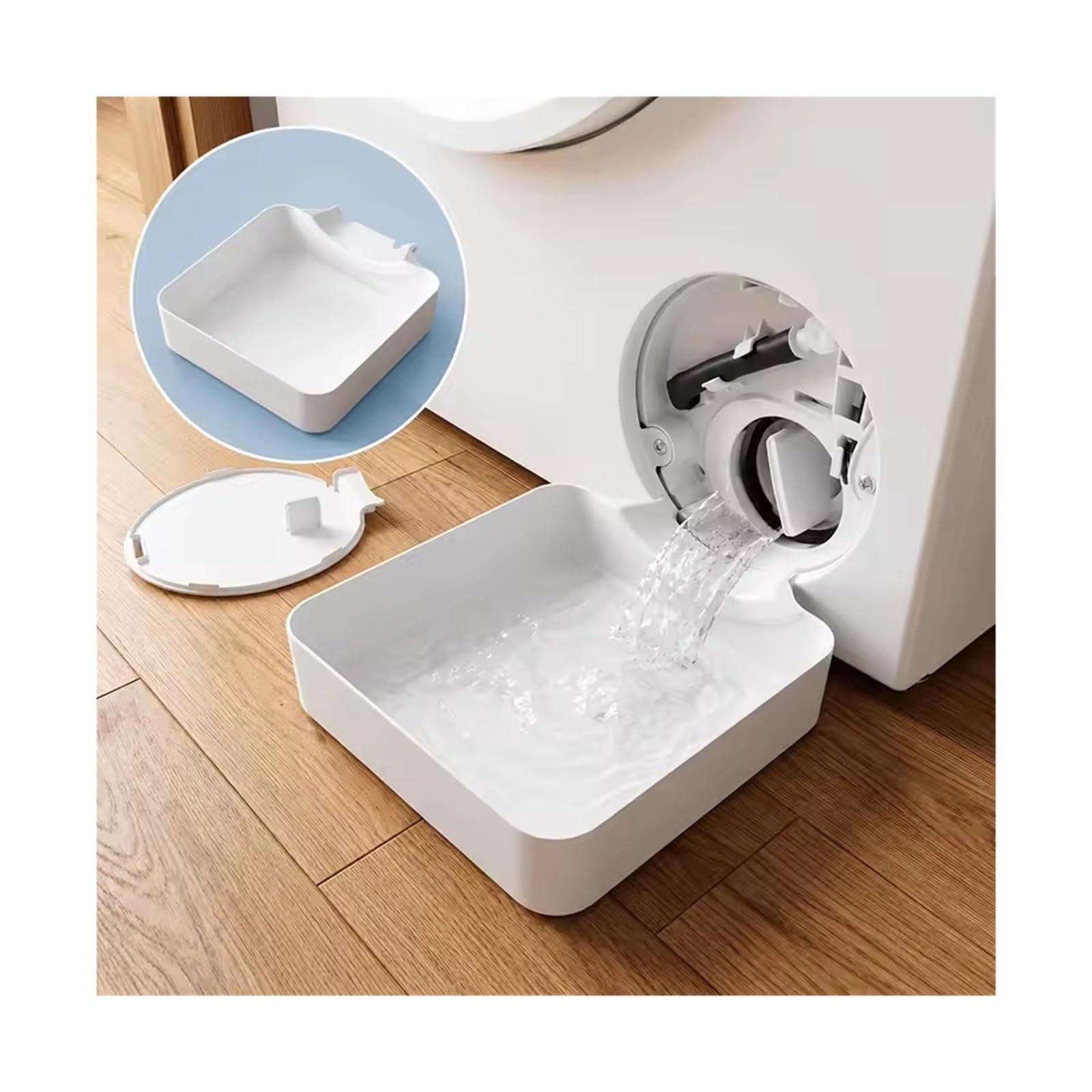 Vassoio di drenaggio for lavatrice, vassoio antigoccia for la pulizia del filtro anti-pelucchi | Il vassoio portatile for la raccolta dell'acqua raccoglie i liquidi mentre pulisce i filtri anti-pelucchi(White)