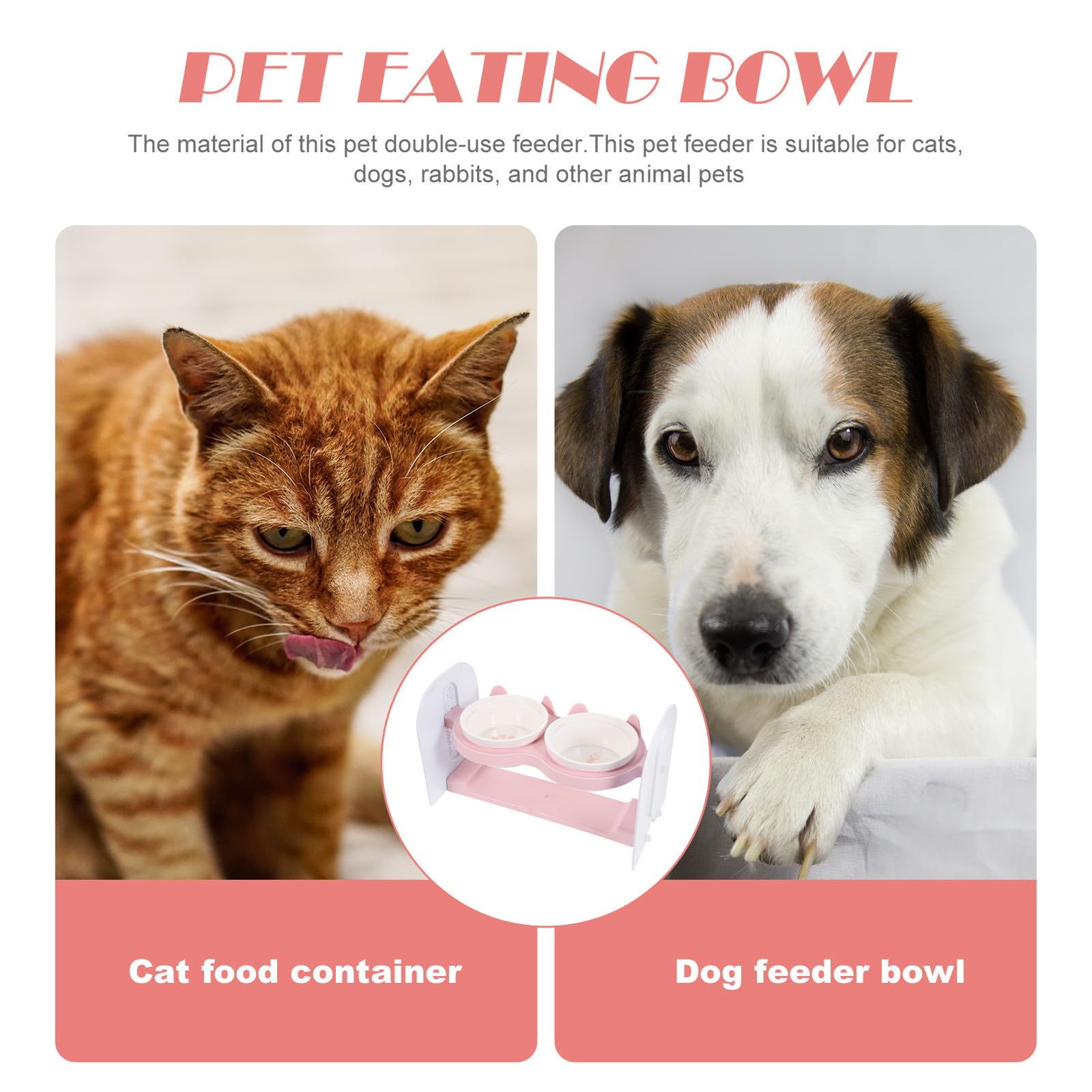 Keramik Futternapf für Hunde und Katzen, Rosa, Doppelt