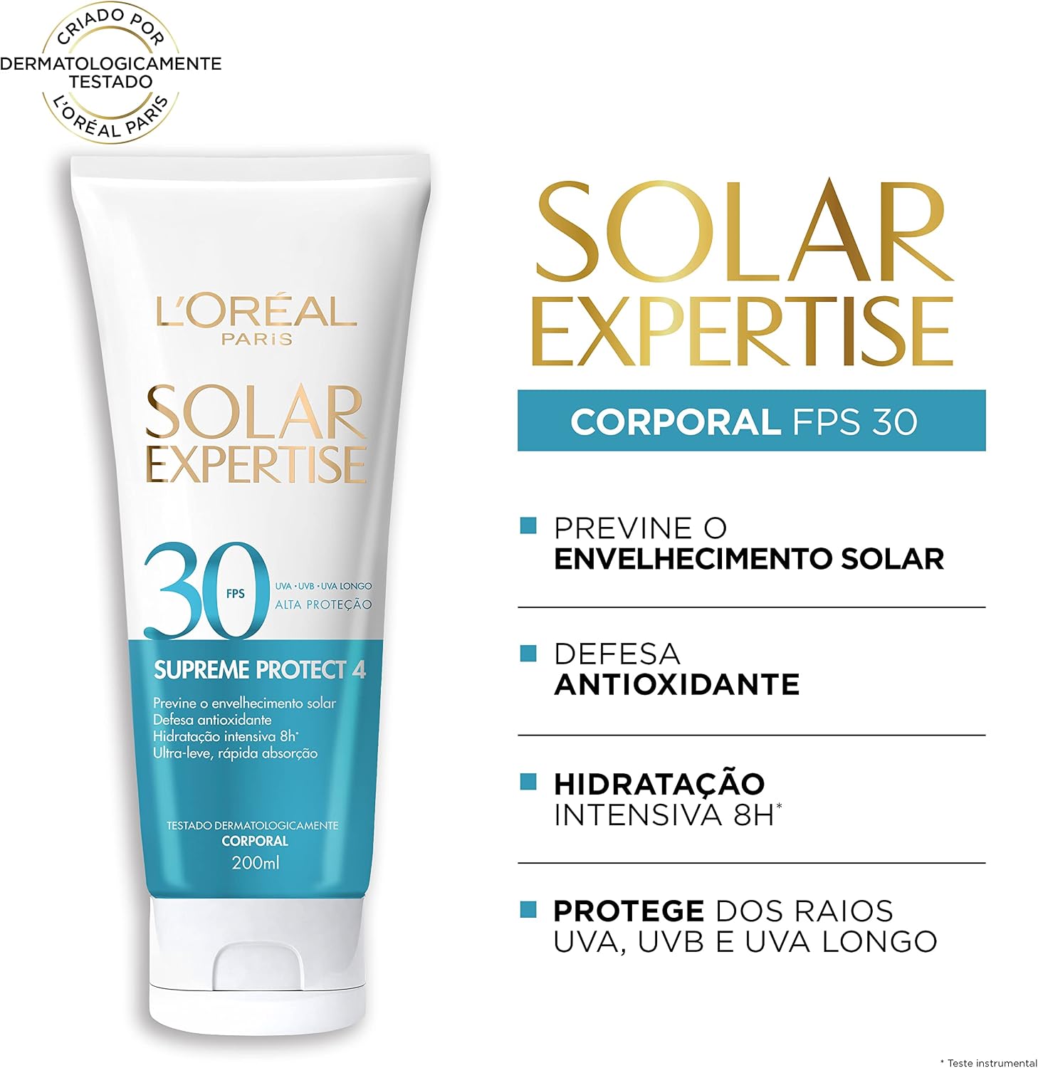 L'Oréal Paris Solar Expertise Supreme Protect Protetor Solar Corporal com Defesa Antioxidante, Hidratação Intensiva, Previne Manchas Solares e Resistente à Água, 200ml L'Oréal Paris Solar Expertise Supreme Protect Protetor Solar Corporal com Defesa Antioxidante, Hidratação Intensiva, Previne Manchas Solares e Resistente à Água, 200ml