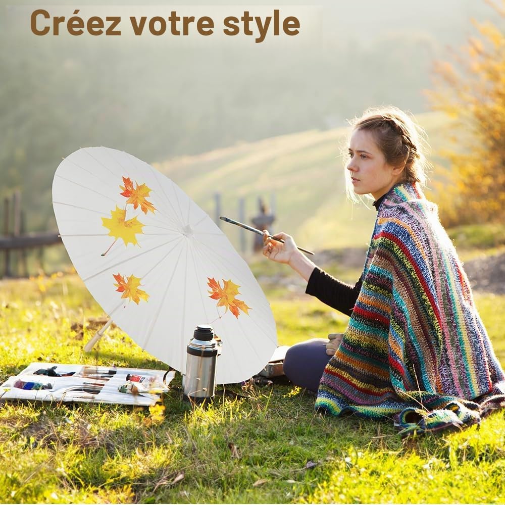Parapluie décoratif chinois japonais en papier huilé pour décoration de mariage, fête de mariage, 83 cm