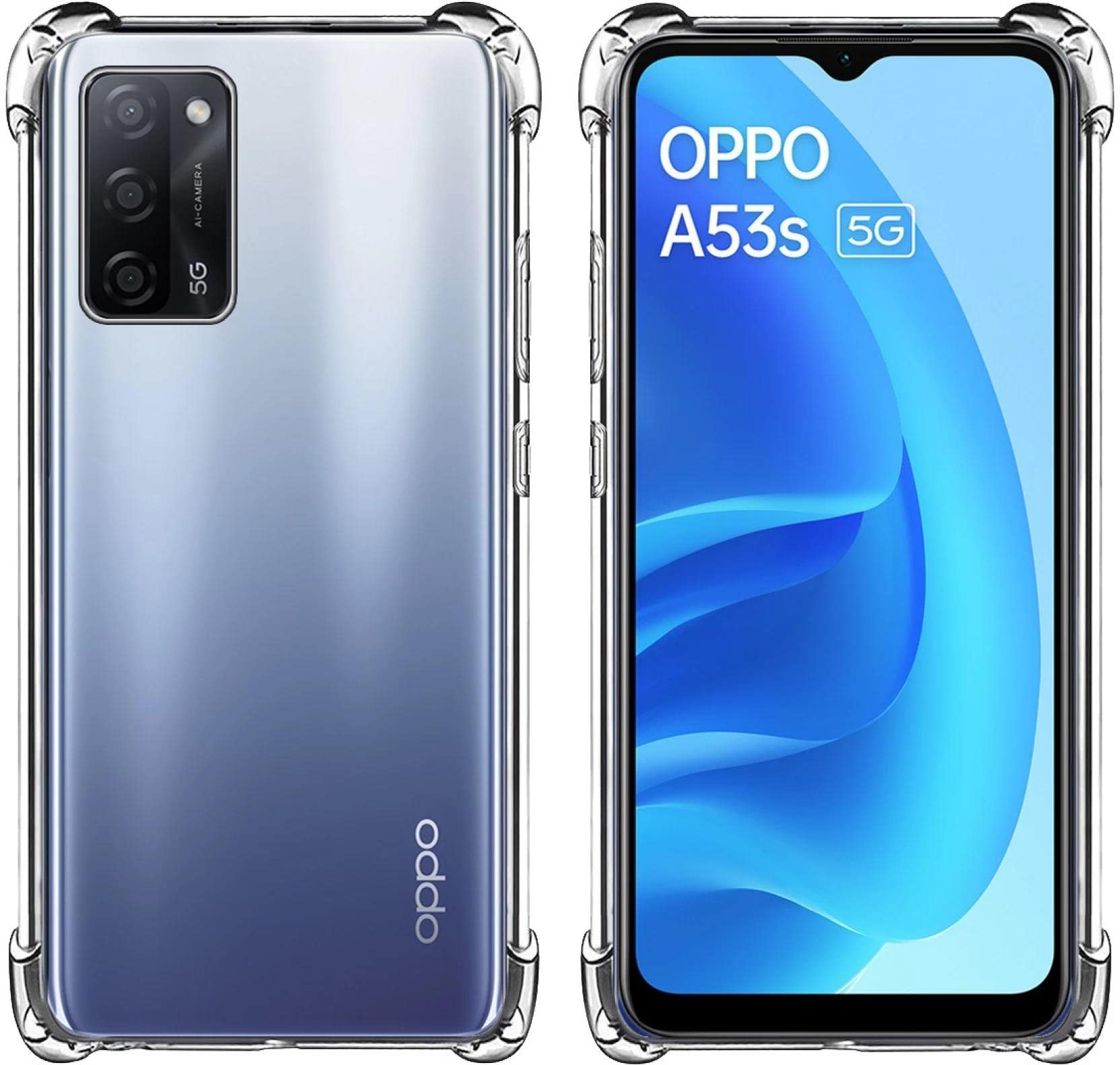 Glasgow | for Oppo A53s 5G | Soft TPU Silicone Bumper Corner Protection Back Cover Case Compatible for Oppo A53s 5G - Transparent (B0BB6MCX2L) Amazon Price History, Amazon Price Tracker