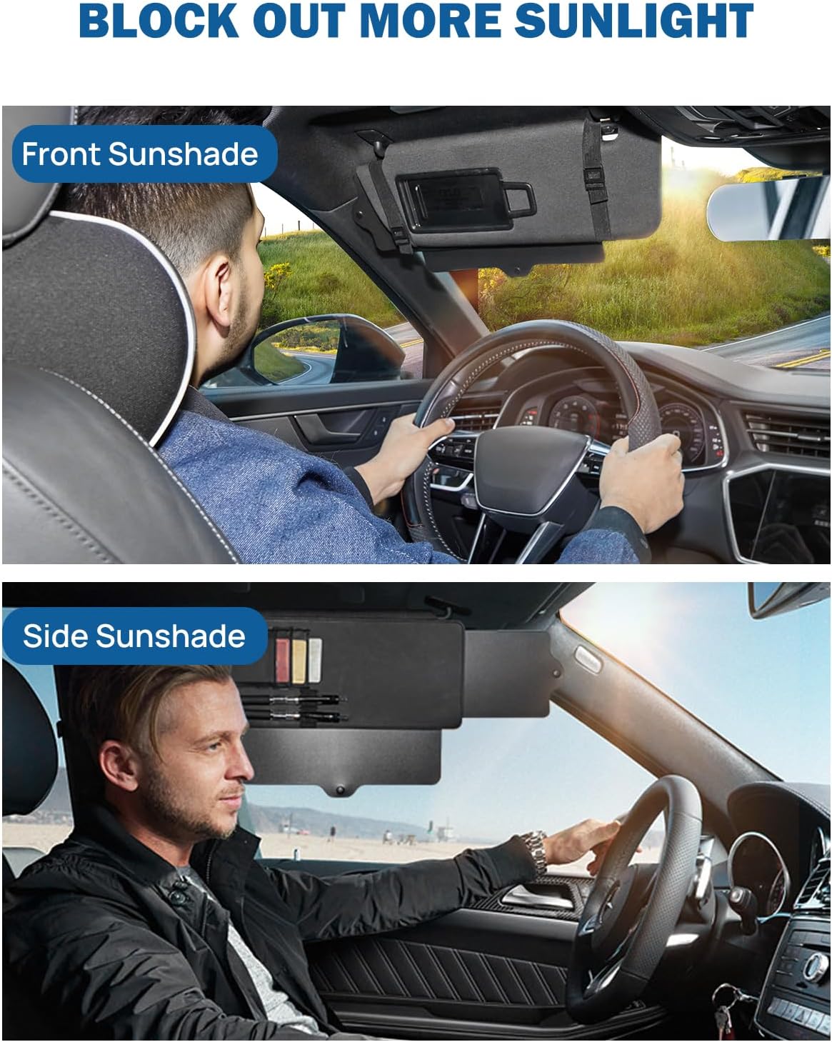 JoyTutus Car Sun Visor Extender, Sun Visor for Car Protects from Anti-Glare, UV Rays Visor Extender Sun Blocker Sun Windshield Sunshade for Cars SUV