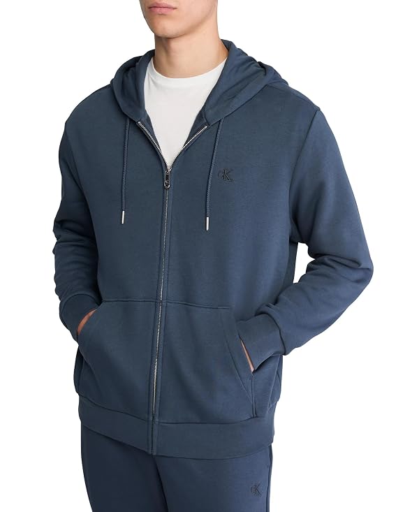 Calvin Klein Men's Relaxed Fit Archive Logo Fleece Full Zip Hoodie by Calvin Klein - Used condition - Image 2