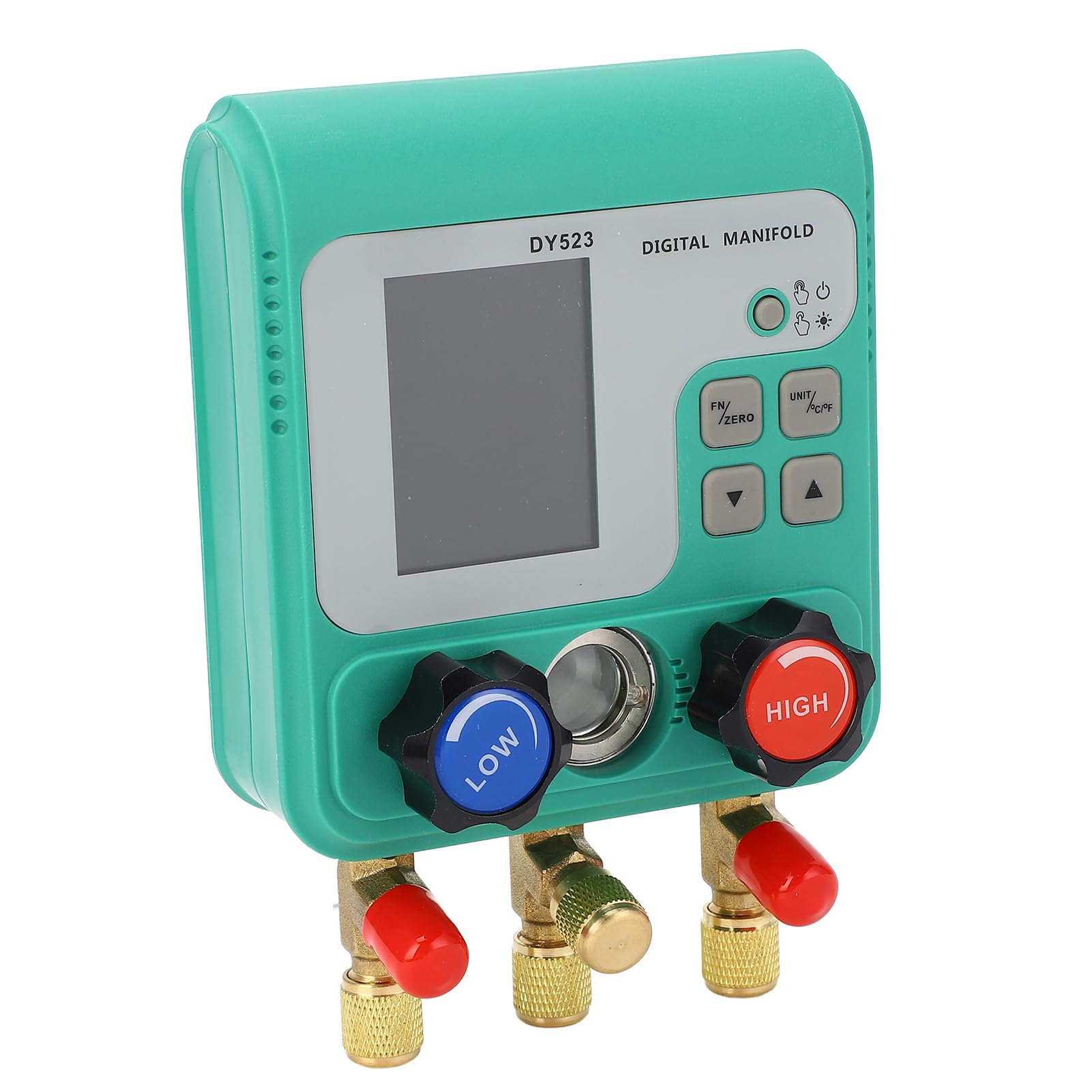 Yosoo Health Gear Manómetro de Colector HVAC Manómetro Digital de CA con Válvula de Bola de Latón Detección de Presión Dual de 0 a 6000 Kpa para Mantenimiento Automático de Refrigerador y Congelador