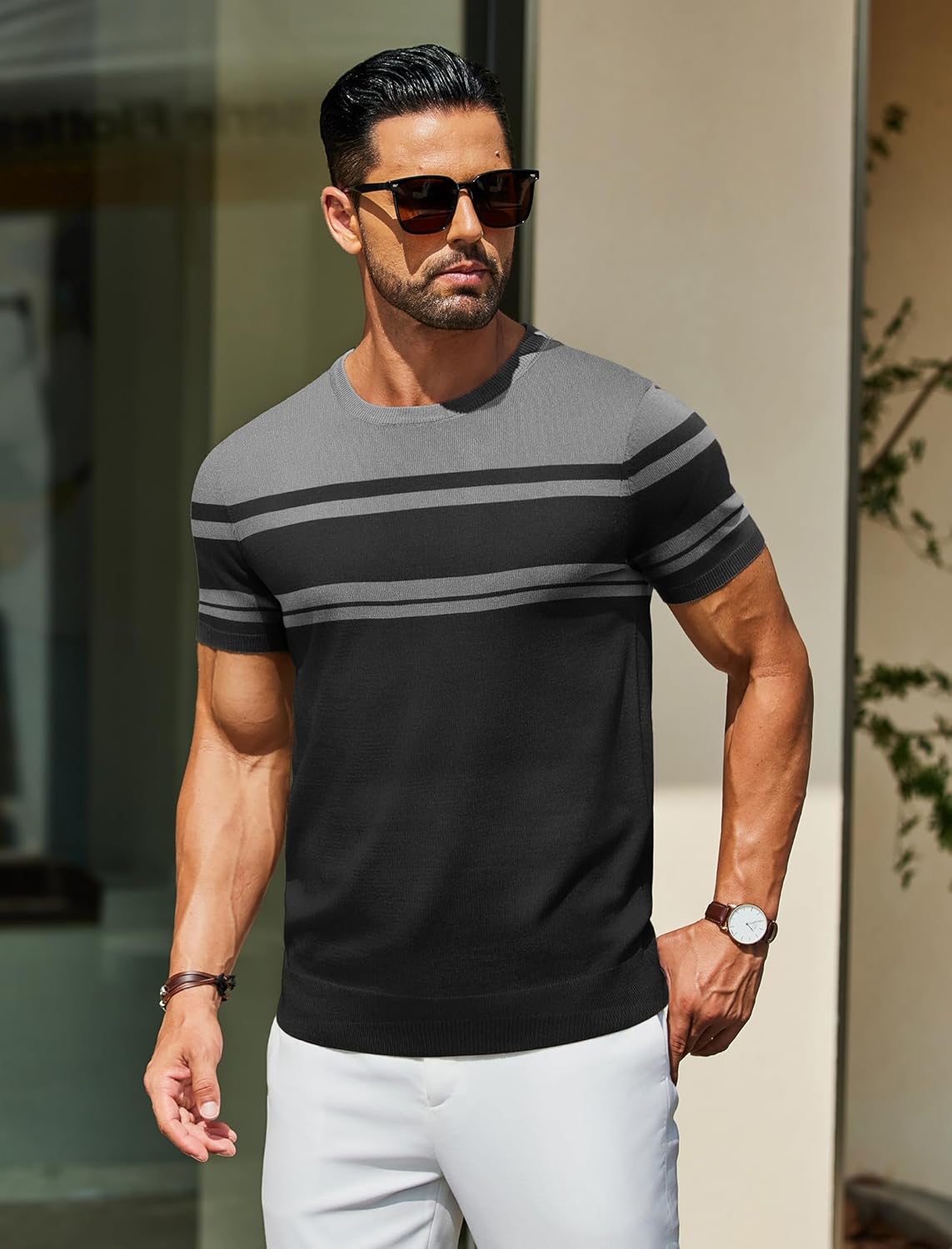 COOFANDY Men's Casual T-Shirts Short Sleeve Crewneck Pullover Classic Knit Tee Shirts - Image 4