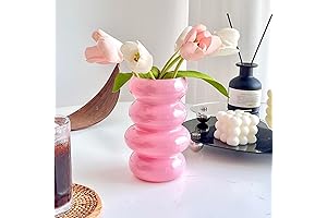 BLOFLO Pink Pastel Bubble Glass Vase