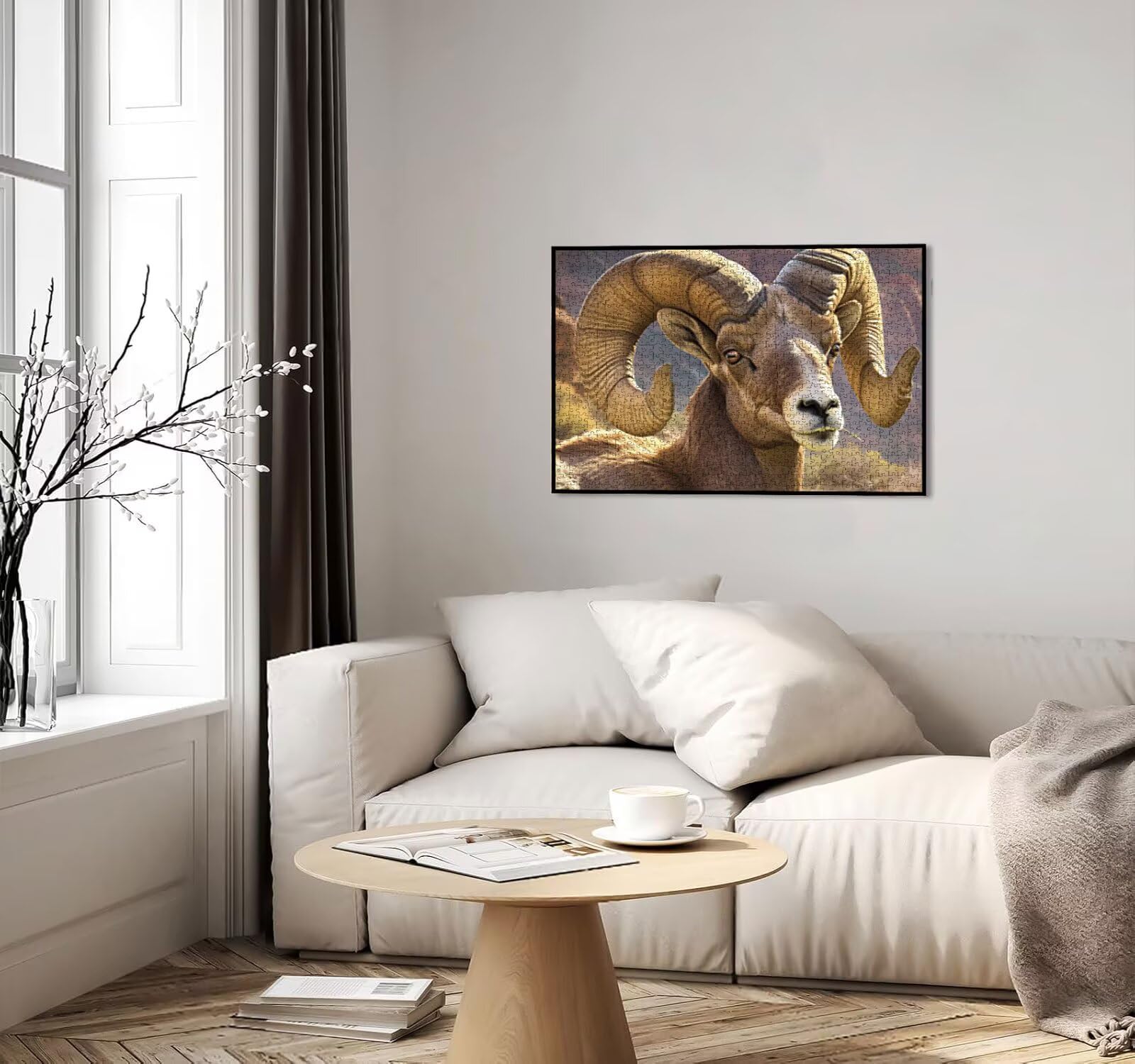 Puzzle dla dorosłych 3000, Bighorn Sheep Animal 3000 elementowe puzzle dla dorosłych, klasyczne gry edukacyjne, gry i zajęcia rodzinne, do dekoracji ścian domu, pomysł na prezent R0KH-136