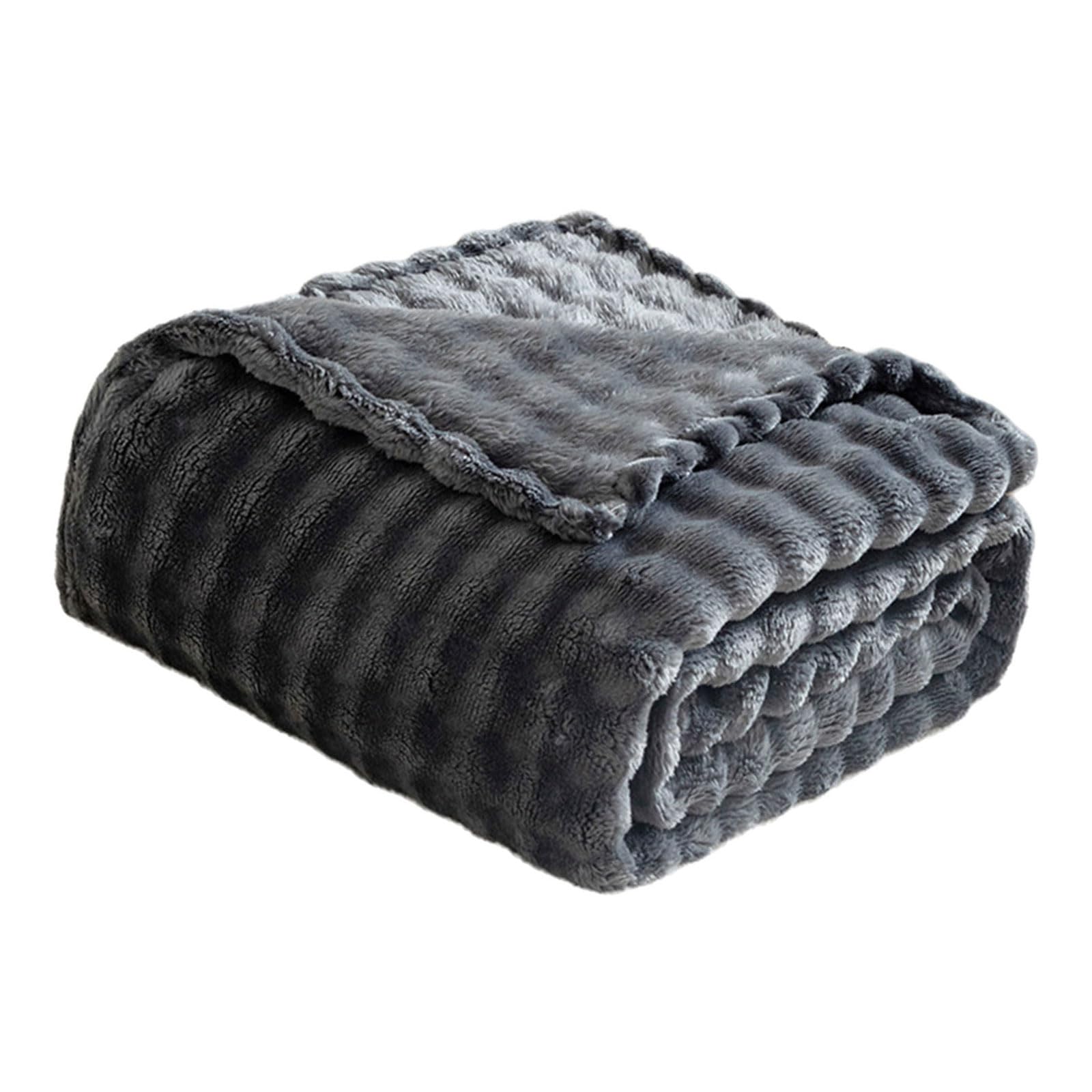Jazuaiao Plushes Cuddly Blanket Softness Rabbits Faux Furs and Flannel Throw for Sofa Bed Couch 100x150cm Plushes
