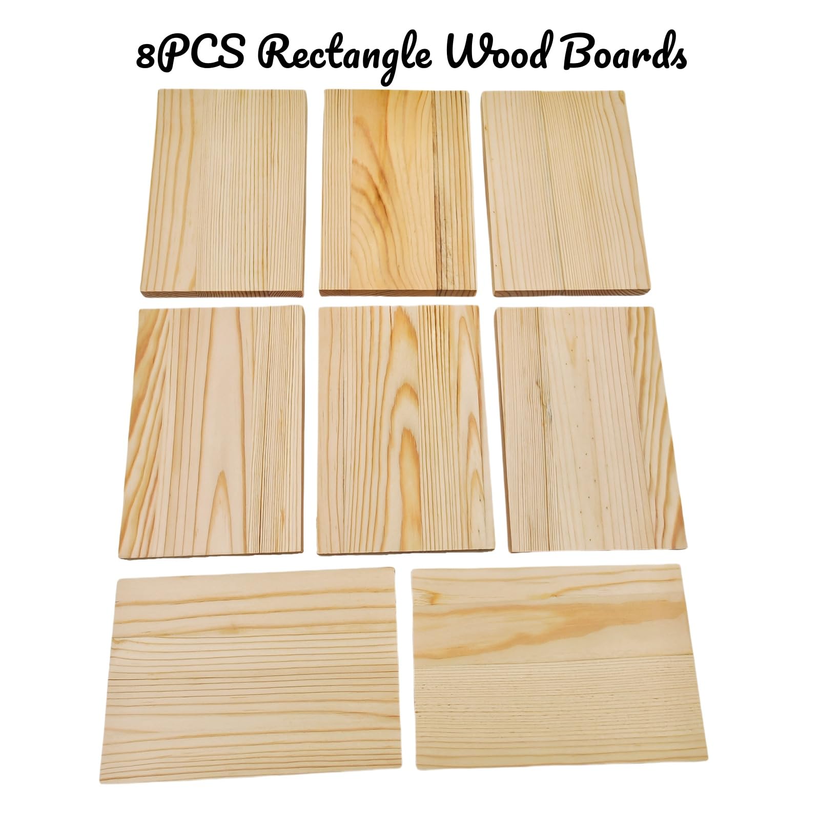 8PCS Rectangle Wood Boards Unfinished Wood Blocks for Crafting 15x10x1cm Blank Whittling Wooden Blocks for Carving,Painting & Burning - Image 2