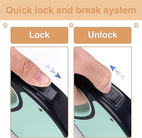 Miniatura 6 de Correa retráctil para perro, sin enredos, resistente, nailon resistente para perros pequeños, medianos y grandes, correa de paseo para perros, con