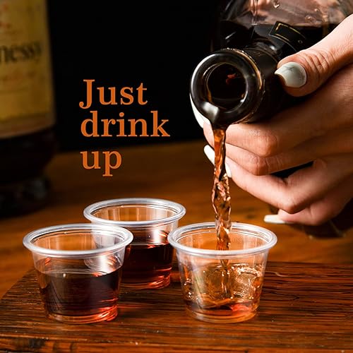 Miniatura 4 de FICUCUSO Paquete de 500 unidades - 29 ml Vasos de chupito de plástico, tazas para gelatina, desechables para baño, espresso, enjuague bucal, sin