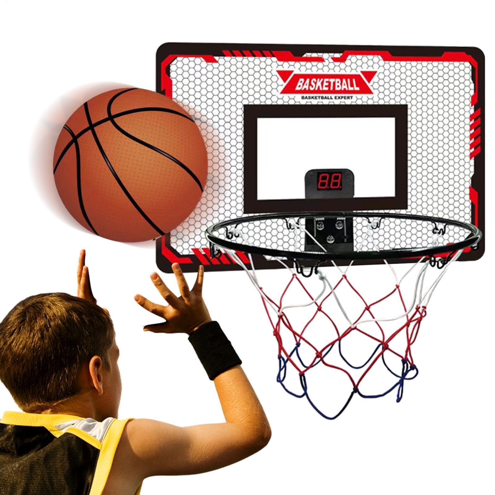 Generisch Indoor Basketballkorb für Kinder Batteriebetriebenes Spielzeug | Basketballkorb für die Tür Sportspiel Zubehör für Kinder Jugendliche Erwachsene zum Zuhause Schlafzimmer