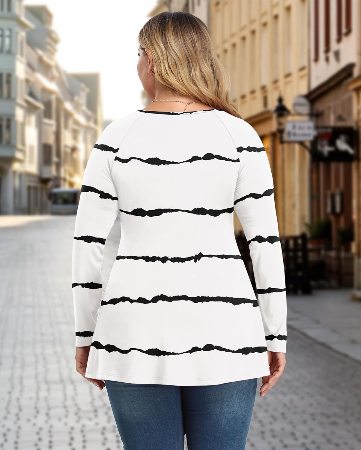 TIANZHU Women's Plus Size V Neck Long Sleeve Tunics Tops Lightweight Blouse Dressy Casual Top Ruched Trendy Clothes - Image 3