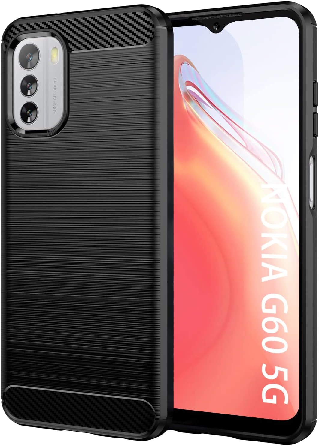 Case for Nokia G60 5G - 2 Pack Tempered Glass + TPU Protective Cover, Anti-Scratch, Anti-Fingerprint, Black, Rigid, Screen Protector