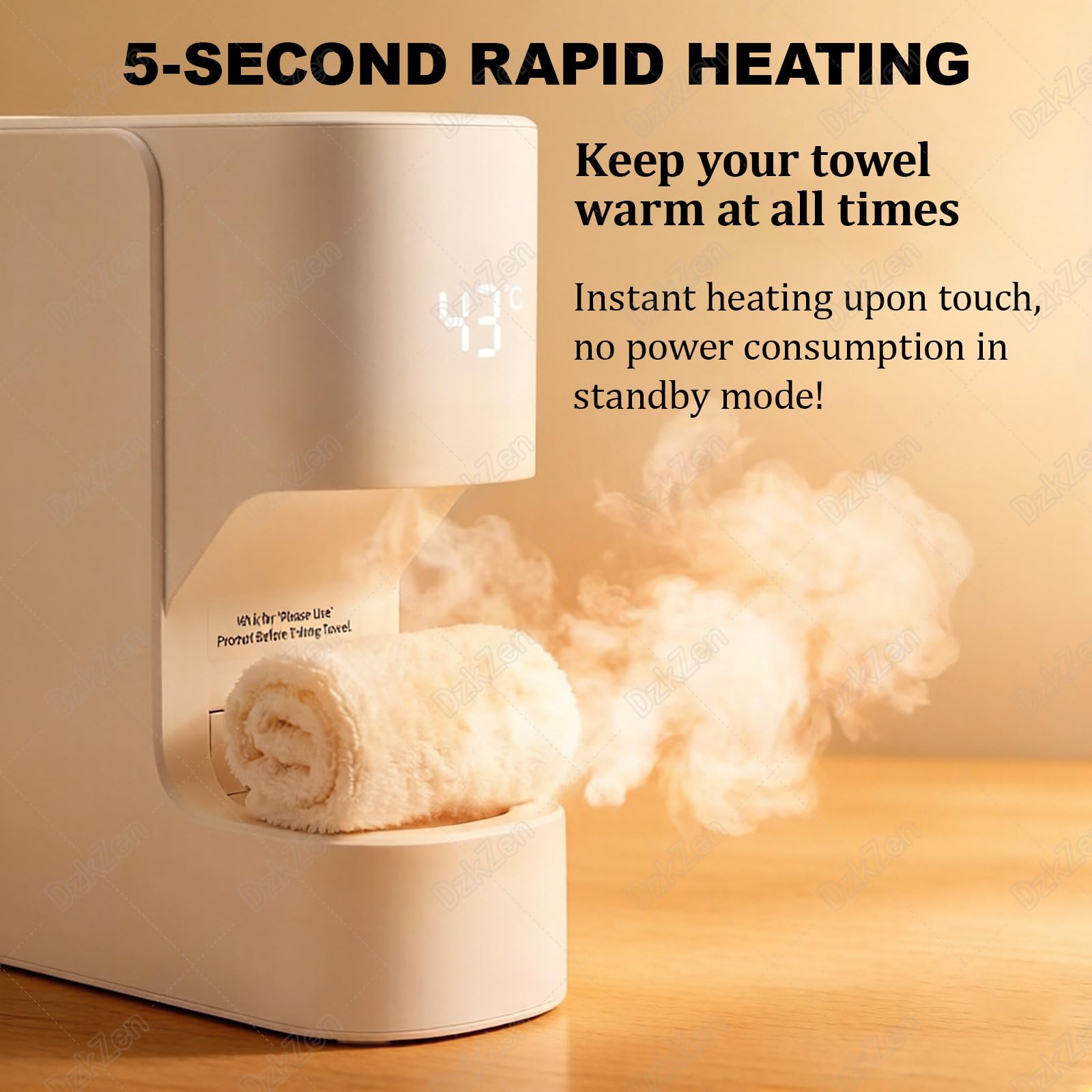 Calentador de toallas faciales, máquina calentadora automática de toallas calientes, calentamiento rápido en 5 segundos, control inteligente de temperatura, incluye 60 toallas desechables, perfecto