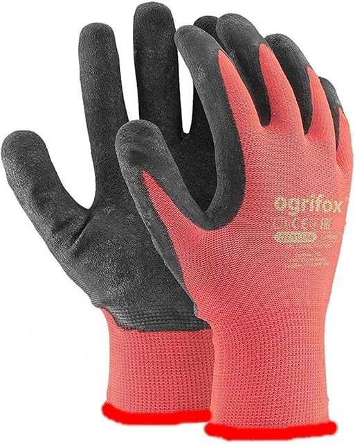 24 PAIRS NEW LATEX COATED WORK GLOVES SAFETY DURABLE GARDEN GRIP BUILDERS (M-8)