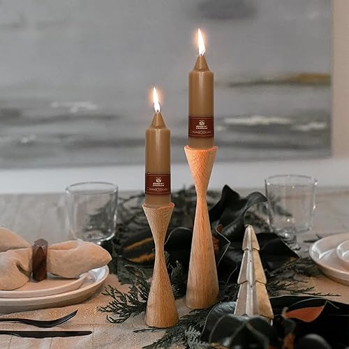 Miniatura 6 de Juego de 4 velas cónicas cortas de 5 pulgadas, hechas a mano, sin perfume, juego de 4 velas cónicas en espiral, candelabros trenzados para