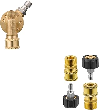 FIXFANS Pressure Washer Pivoting Coupler, Pressure Washer Adapter Set