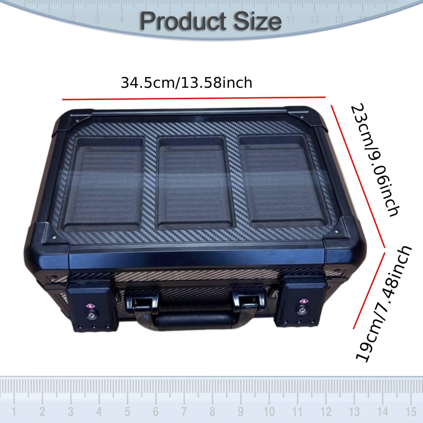 Estuche para Tarjetas Graded Caja para Cartas con Divisores Caja de Exhibición para Portar Tarjetas Deportivo Aluminio con Resistente