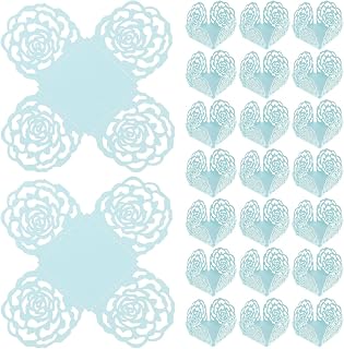 Kichvoe 50pcs Chocolate Paper Cups - Truffle Candy Wrapping Tray Chocolate Packing Paper Candy Wrapper Muffin Liners Rose Dessert Cup for Parties Shower Birthday Wedding