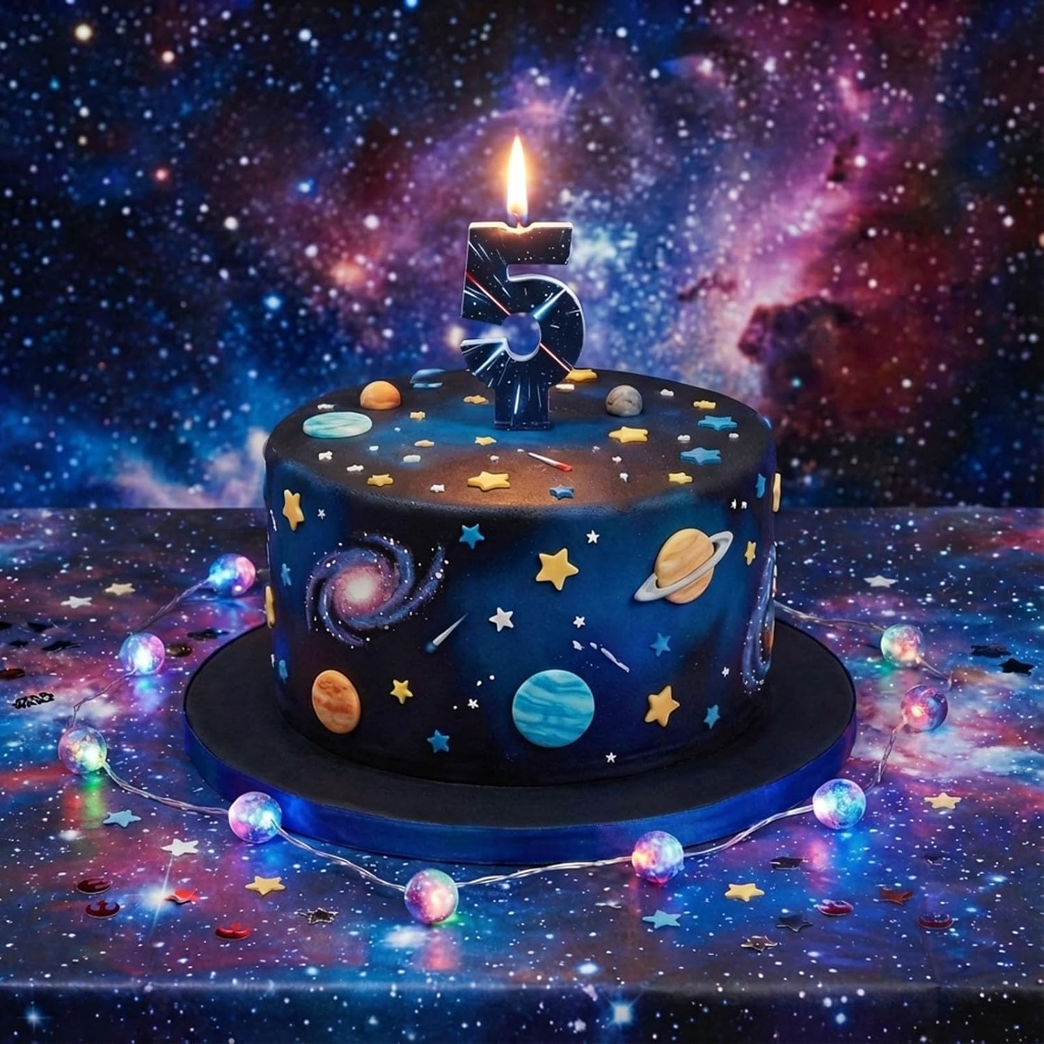 Lounsweer Star Cake Topper Number Candle Birthday Decorations, Number 5